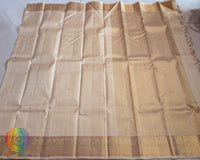 Cream Kanjivaram silk saree open view showing full saree