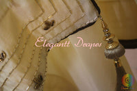 Light Yellow Color Spun Silk Kundan Handwork Saree – Handloom Saree Online India | Elegantt Drapes