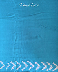 Blouse piece of Cyan Blue Pure Gajji Silk Bandhani Saree
