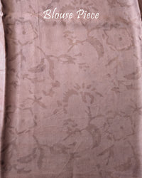 Blouse piece of Blush Pink Nashpal Pomegranate Modal Tussar Saree