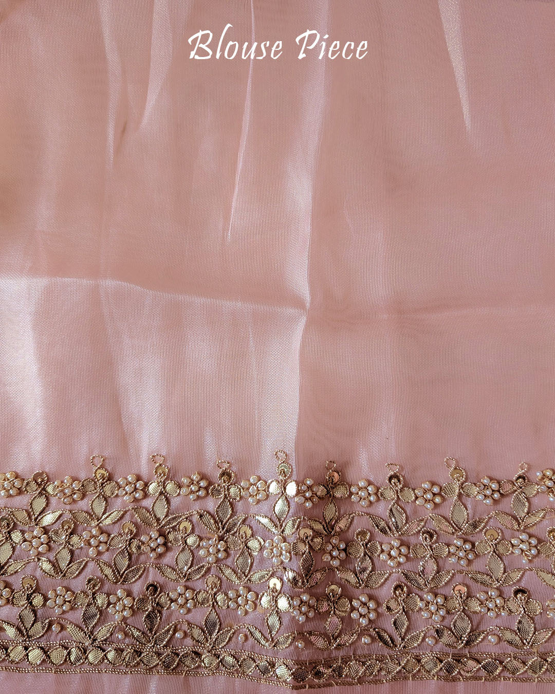 Blush Pink Tissue Organza Gota Patti Saree