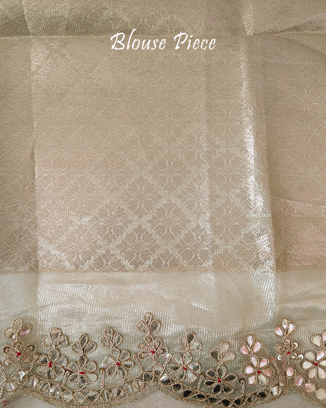 Green Banarasi Tissue Silk Gota Patti Handwork Saree