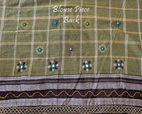 Matching blouse back featuring intricate Lambani hand embroidery