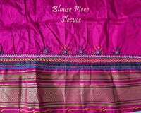 Blouse sleeve detail with Lambani embroidery on matching silk fabric