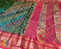 Ilkal silk fabric close up showing texture and handcrafted detailing