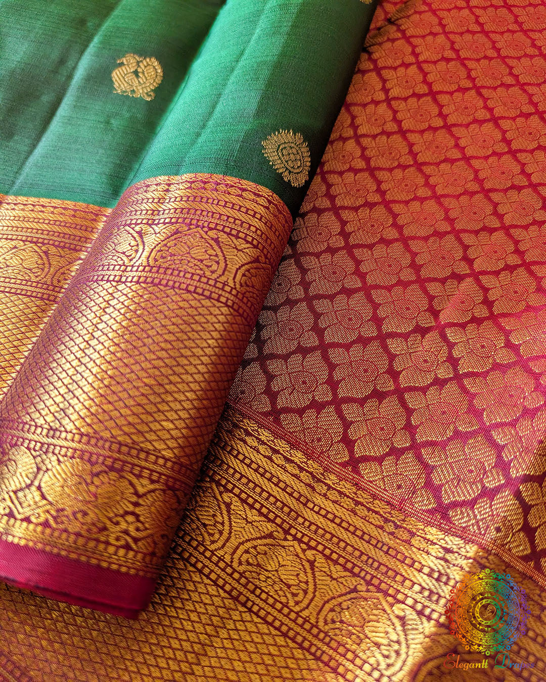 Green Pure Kanjivaram Handloom Silk Saree