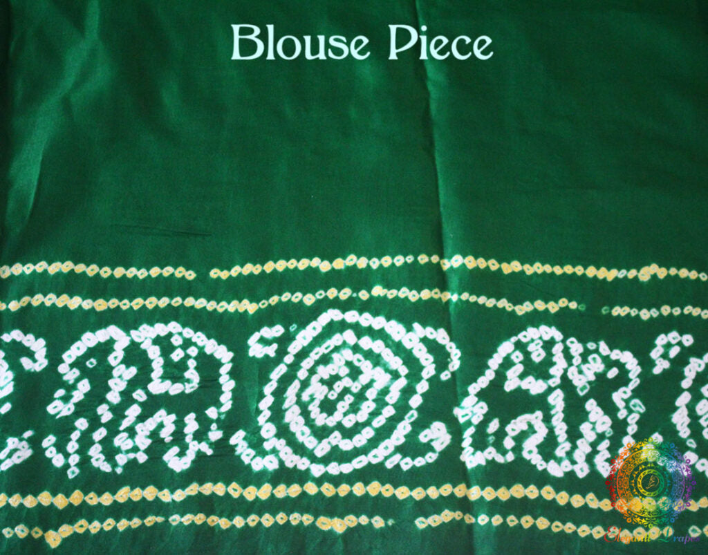 Green Gharchola Bandhani saree drape Blouse