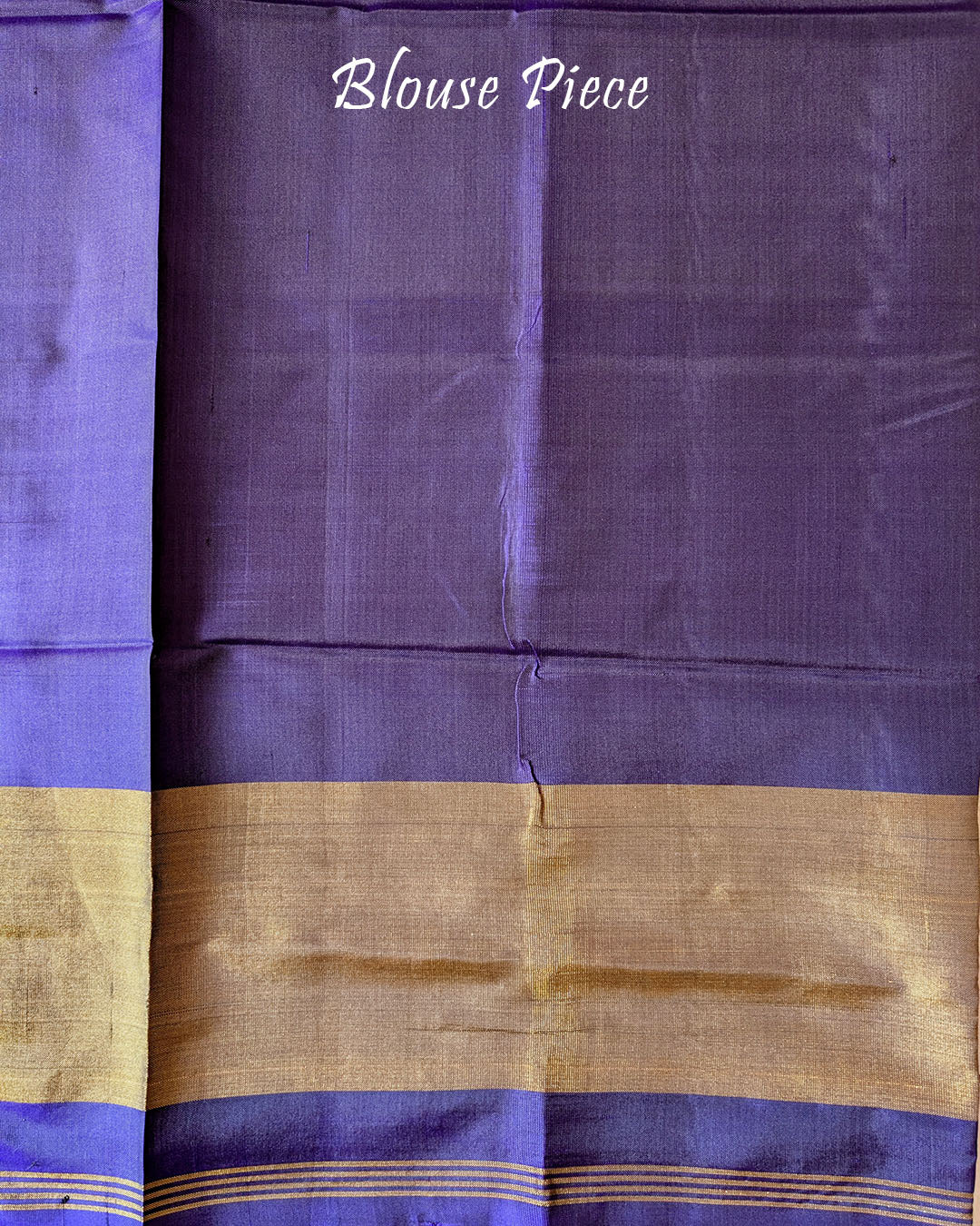 Indigo Blue Handwoven Mulberry Silk Rajkot Patola Saree – Matching Blouse Piece View showcasing the accompanying blouse fabric coordinated with the saree's rich indigo blue colour and traditional Patola design.