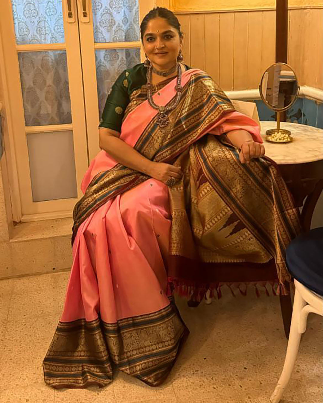 Indira Krishna in our pure Kanjivaram SIlk Handloom saree