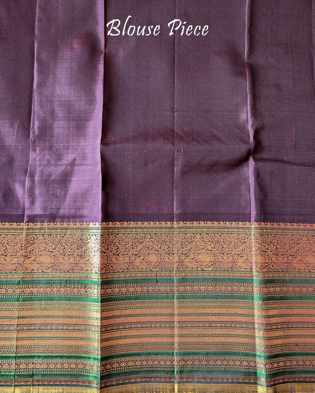 Blouse piece of Lavender Green Pure Kanjivaram Handloom Silk Saree