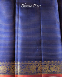 Blouse piece of Lavender Purple Pure Kanjivaram Silk Saree with 1-Gram zari detailing