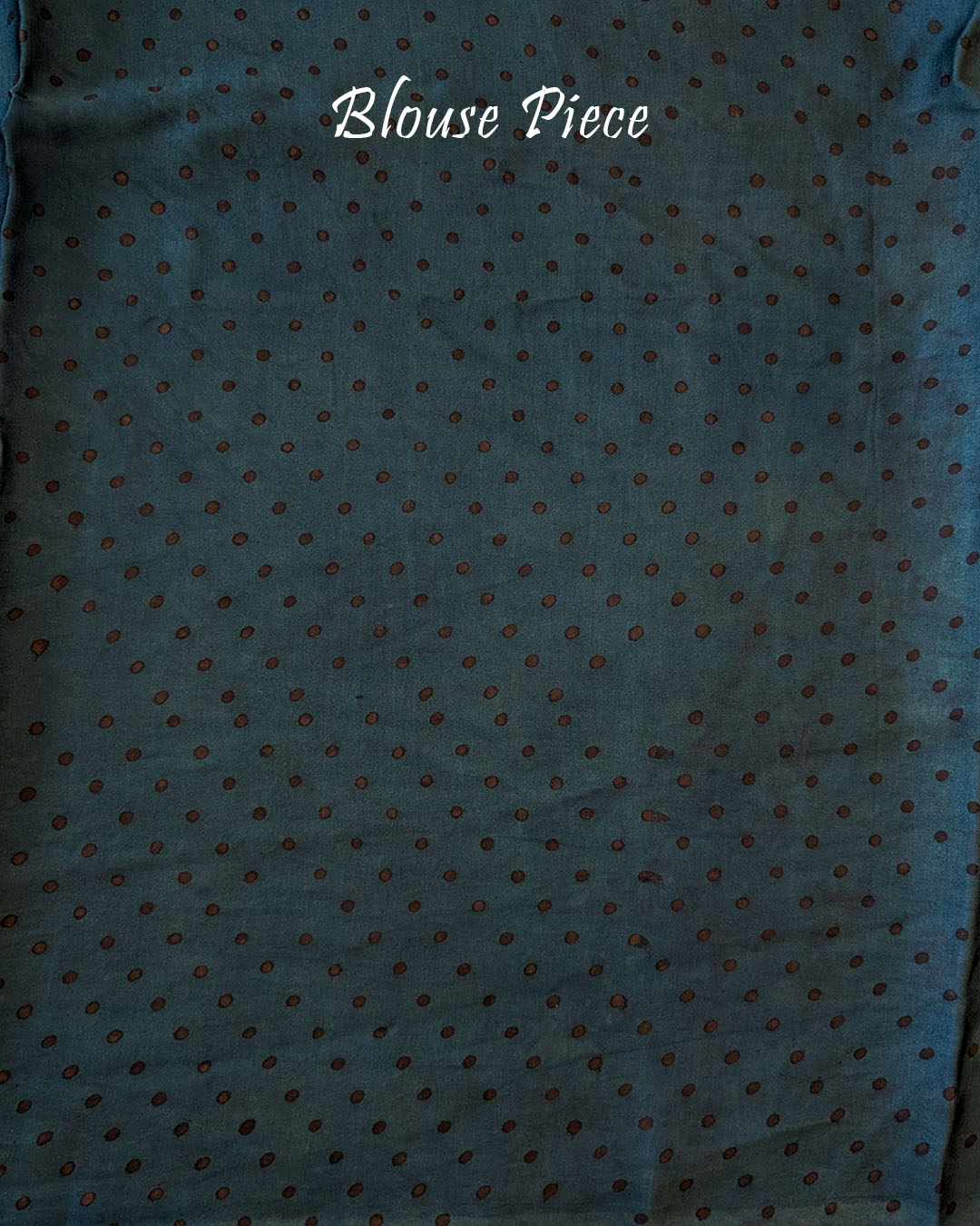 Blouse piece of the Lavender Nashpal Pomegranate Ajrakh Modal Tussar Silk Saree, showing the coordinating lavender colour and matching Ajrakh pattern.