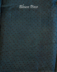 Blouse piece of the Lavender Nashpal Pomegranate Ajrakh Modal Tussar Silk Saree, showing the coordinating lavender colour and matching Ajrakh pattern.