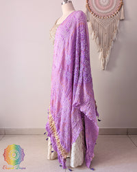 Gaji silk pastel purple dupatta with traditional bandhej work