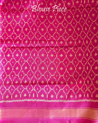 Magenta pure mulberry silk Rajkot Patola saree blouse