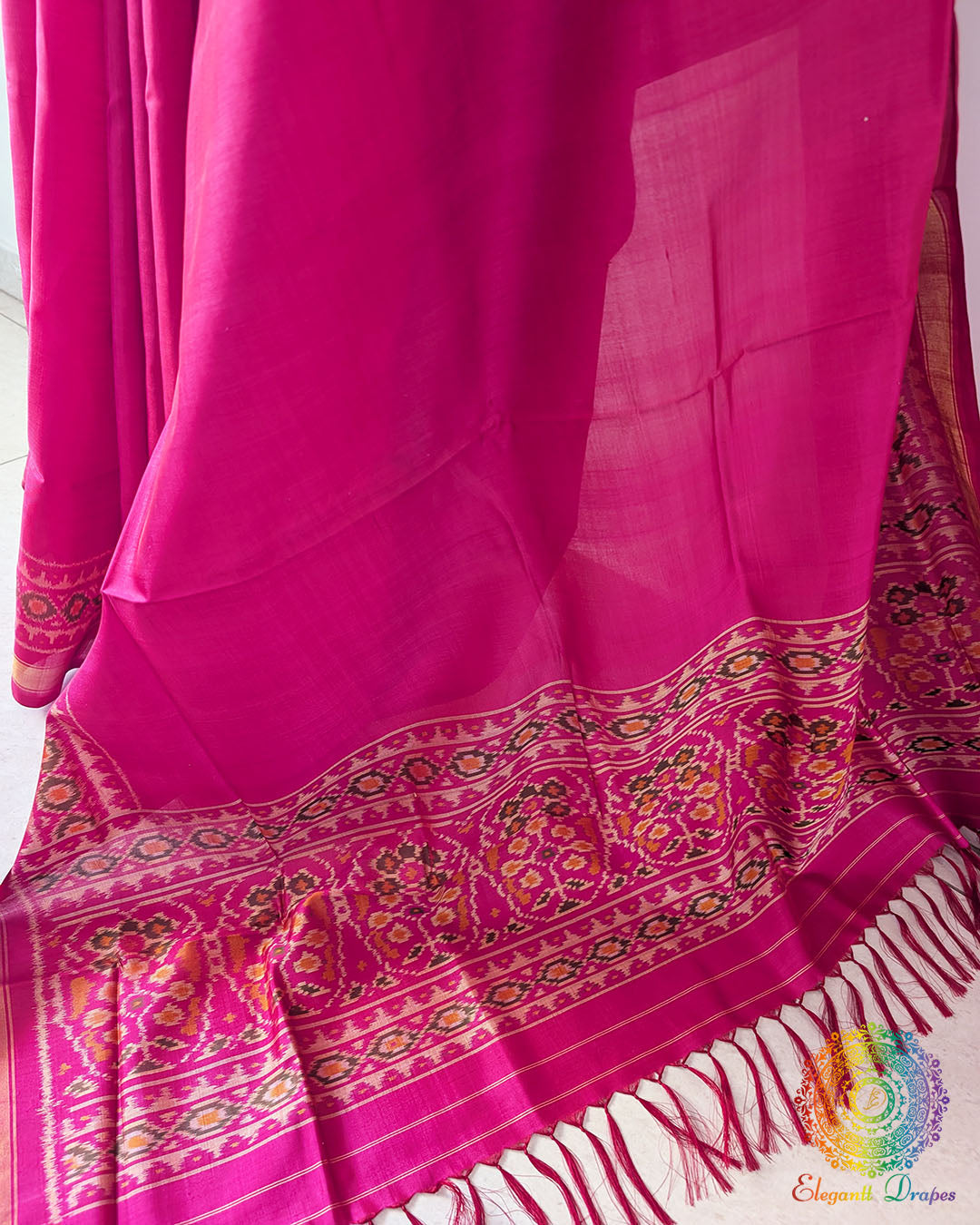 Rajkot Patola single ikat silk saree pallu detail