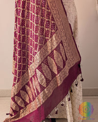 Maroon Banarasi Georgette Gharchola Bandhani Dupatta – Bandhani & Gharchola Detail