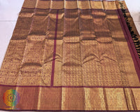 Maroon bridal Kanjivaram silk saree open view