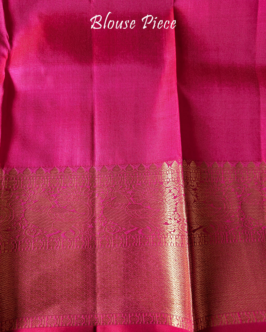 Matching blouse piece in pure Kanjivaram silk with zari detailing