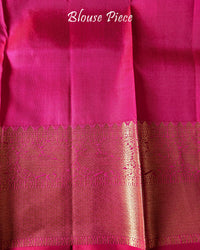 Matching blouse piece in pure Kanjivaram silk with zari detailing