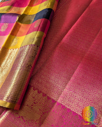 Traditional zari border detail on pure Kanjivaram silk saree