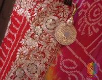 Multi Shaded Gota Patti Handwork Pure Rai Bandhej Saree