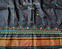 Matching blouse back showcasing traditional Lambani hand embroidery work