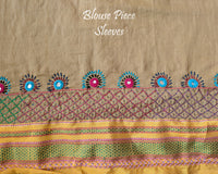 Olive mustard Ilkal saree blouse piece sleeves