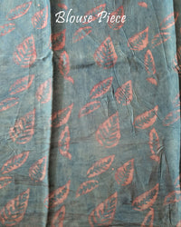 Blouse piece of Pale Yellow Nashpal Pomegranate Modal Tussar Saree