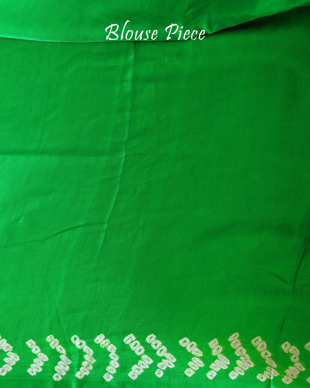 Blouse piece of Parrot Green Pure Gajji Silk Bandhani Saree