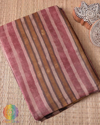 Rose Brown Nashpal Pomegranate Modal Tussar Saree folded view