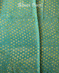 Blouse piece of Terracotta Pink Nashpal Pomegranate Modal Tussar Saree