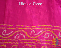 Pink Gharchola Bandhani saree drape Blouse
