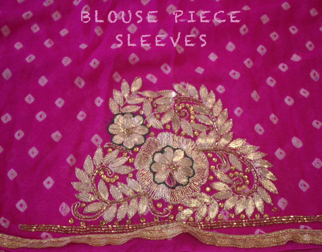 Multi Shaded Gota Patti Handwork Pure Rai Bandhej Saree