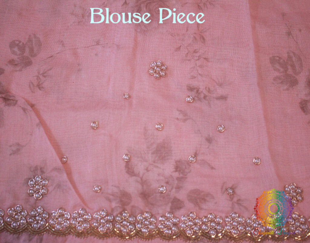 Pink Pure Handloom Organza Digital Print Saree – Handloom Saree Online India | Elegantt Drapes