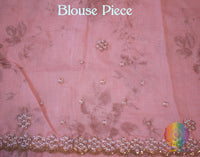 Pink Pure Handloom Organza Digital Print Saree – Handloom Saree Online India | Elegantt Drapes