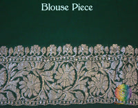 Pistachio Green Banarasi Khaddi Georgete Meenakari Saree | Elegantt Drapes