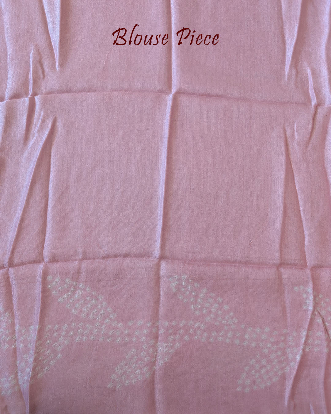 Blouse piece of Powder Pink Pure Gajji Silk Bandhani Saree