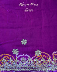 Matching blouse sleeve showcasing coordinated gota patti work and fabric detailing