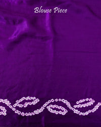 Blouse piece paired with the Violet Purple Pure Gaji Silk Bandhani Gharchola Saree, showcasing the coordinating purple colour and traditional textile design.
