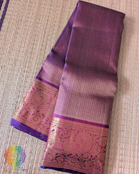 Purple Pure Kanjivaram Silk Saree with 1-Gram Gold Zari