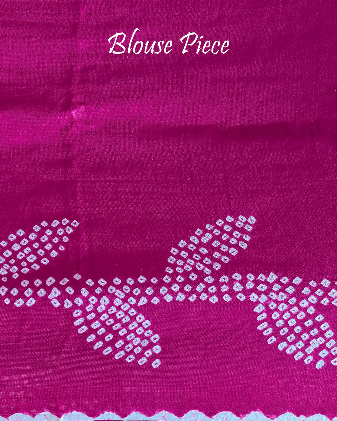 Rani pink Bandhani saree blouse piece