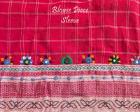 Sleeve detail of matching blouse for Red Ilkal Cotton Saree