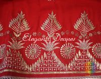 Red Upada Silk Gota Patti Handwork Saree – Handloom Saree Online India | Elegantt Drapes