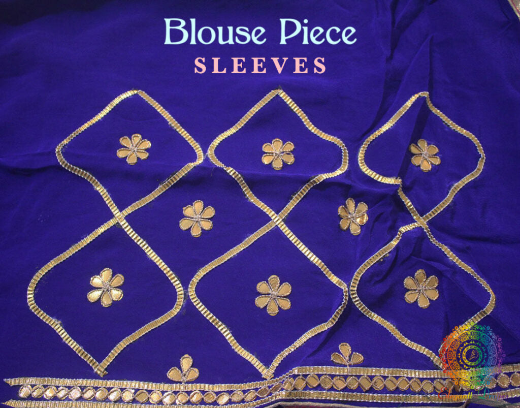 Baby Blue Pure Organza Gota Patti Handwork Saree – Handloom Saree Online India | Elegantt Drapes