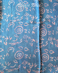 Blouse piece of Turquoise Nashpal Pomegranate Modal Tussar Saree