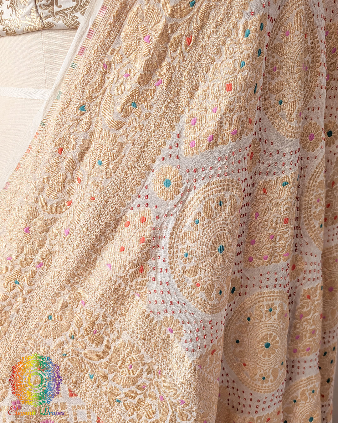 Lightweight georgette dupatta with traditional banarasi weaving