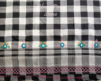 Sleeve detail of matching blouse for Black Ilkal Cotton Saree