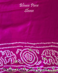 Matching blouse sleeve showcasing coordinated gota patti work and fabric detailing