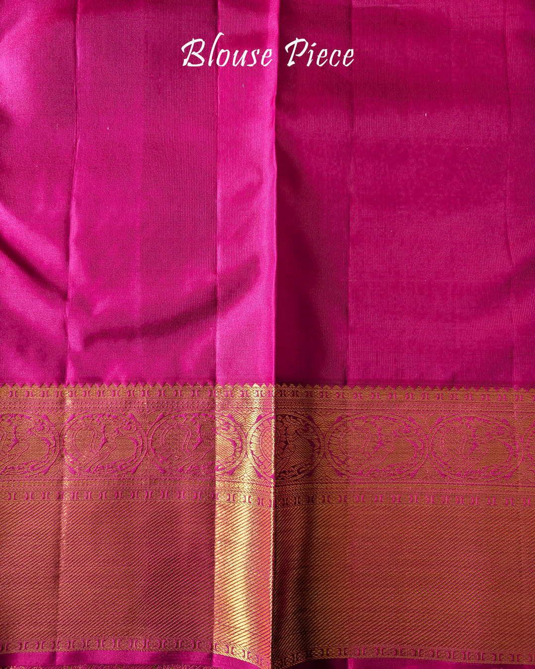 Matching blouse piece in white pink Kanjivaram silk with woven detailing